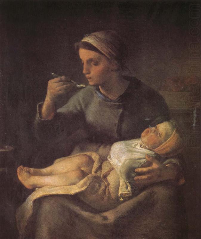 Woman feeding the children, Jean Francois Millet
